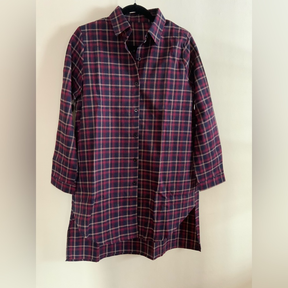 Plaid button up 2X red, black and ochre